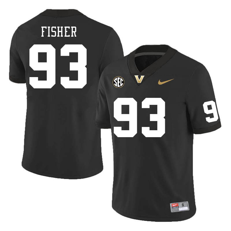 Vanderbilt Commodores #93 Gabe Fisher College Football Jerseys Sale Stitched-Black
